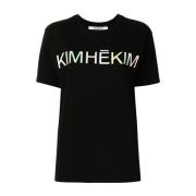 Zwart T-shirt Pf21 Collectie Kimhekim , Black , Dames