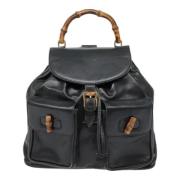 Pre-owned Leather backpacks Gucci Vintage , Black , Dames