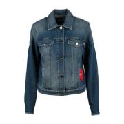 Stijlvolle Denim Blauwe Jas voor Vrouwen Love Moschino , Blue , Dames