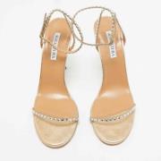 Pre-owned Leather sandals Aquazzura Pre-owned , Yellow , Dames