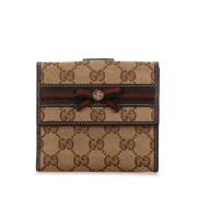 Pre-owned Canvas wallets Gucci Vintage , Beige , Dames