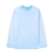 Lichtblauw T-shirt Lange Mouw Msgm , Blue , Heren