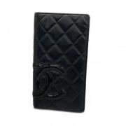 Pre-owned Leather wallets Chanel Vintage , Black , Dames