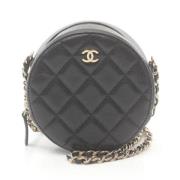 Pre-owned Leather chanel-bags Chanel Vintage , Black , Dames