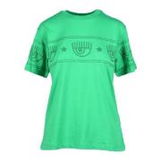 Katoenen T-shirt met modelnaam Chiara Ferragni Collection , Green , Da...