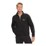 Zwart Zip-Up Sweatshirt Hugo Boss , Black , Heren