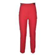 Elegante Polyester Elastaan Broek Elisabetta Franchi , Red , Dames