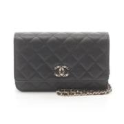 Pre-owned Leather chanel-bags Chanel Vintage , Black , Dames