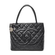 Pre-owned Leather chanel-bags Chanel Vintage , Black , Dames