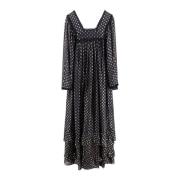 Zijden Maxi-jurk met volant Chloé , Black , Dames