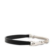 Zwarte Leren Snakechain Choker Ketting Rick Owens , Black , Dames