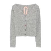 Kristalversierde V-hals Sweater N21 , Gray , Dames