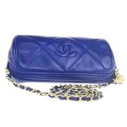 Pre-owned Leather chanel-bags Chanel Vintage , Blue , Dames