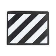 Diagonale Gestreepte Bifold Portemonnee in Zwart Off White , Multicolo...