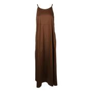 Elegante Katoenmix Jurk Semicouture , Brown , Dames