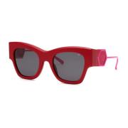 Rode Acetaat Dames Zonnebril met Zwart Glas Philipp Plein , Red , Dame...