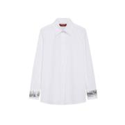 Rhinestone Motief Wit Katoenen Overhemd Max Mara , White , Dames