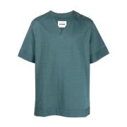 Blauwe Casual Korte Mouw T-shirt Jil Sander , Blue , Heren