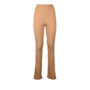 Elegante Viscose Polyester Broek Elisabetta Franchi , Brown , Dames