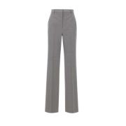 Grijze Wollen Twill Broek Hoge Taille Max Mara , Gray , Dames