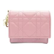 Pre-owned Leather wallets Dior Vintage , Pink , Dames