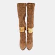 Pre-owned Suede boots Sergio Rossi Pre-owned , Brown , Dames