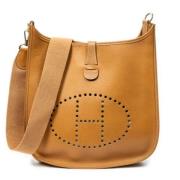 Pre-owned Leather shoulder-bags Hermès Vintage , Yellow , Dames