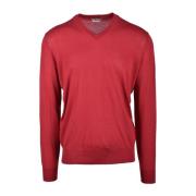 V-neck Knitwear Ballantyne , Red , Heren