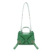 Groene Tas met Krokodilleneffect en Schuine Zakken Biasia , Green , Da...