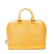 Pre-owned Leather handbags Louis Vuitton Vintage , Yellow , Dames