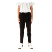 Tapered Fit Broek met Plooien Drykorn , Black , Heren