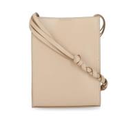 Beige Leren Schoudertas voor Heren Jil Sander , Beige , Heren