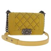 Pre-owned Fabric chanel-bags Chanel Vintage , Yellow , Dames