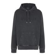 Vintage geborduurde hoodie Balmain , Gray , Heren