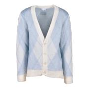 Zachte Mohair Blend Cardigan Family First , Blue , Heren