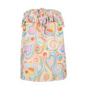 Cupro Katoenmix Stijlvolle Top Love Moschino , Multicolor , Dames