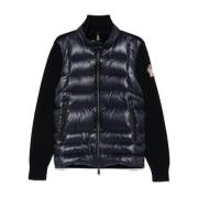 Middernachtblauwe Gewatteerde Trui Moncler , Blue , Heren