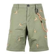 Katoenen Bermuda Shorts met Elastaan Sun68 , Green , Heren