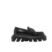 Dames Leren Loafer Casadei , Black , Dames