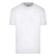 Witte Katoenen T-shirt met Grijze Rand Brunello Cucinelli , White , He...