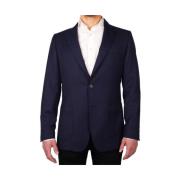 Wollen Blazer met Twee Knopen Made in Italia , Blue , Heren