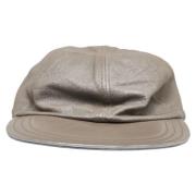 Pre-owned Leather hats Louis Vuitton Vintage , Gray , Heren