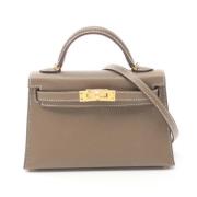 Pre-owned Fabric handbags Hermès Vintage , Gray , Dames