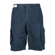 Katoen Linnen Bermuda Shorts Incotex , Blue , Heren