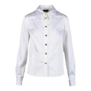 Katoenen overhemd met elastaan Elisabetta Franchi , White , Dames