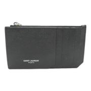 Pre-owned Leather wallets Saint Laurent Vintage , Black , Dames