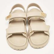 Pre-owned Leather sandals Dior Vintage , Beige , Dames