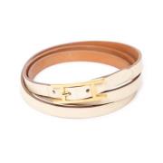 Pre-owned Leather bracelets Hermès Vintage , White , Dames