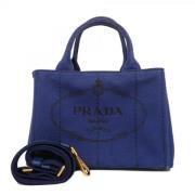 Pre-owned Canvas prada-bags Prada Vintage , Blue , Dames