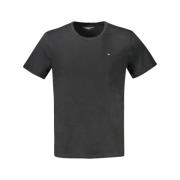 Zwart Katoenen T-shirt Tommy Hilfiger , Black , Heren